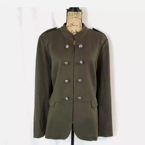 LANE BRYANT  Peplum Military Jacket Olive Green 24